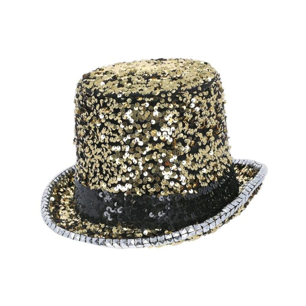 Fever Deluxe Sequins Felt Top Hat / Gold
